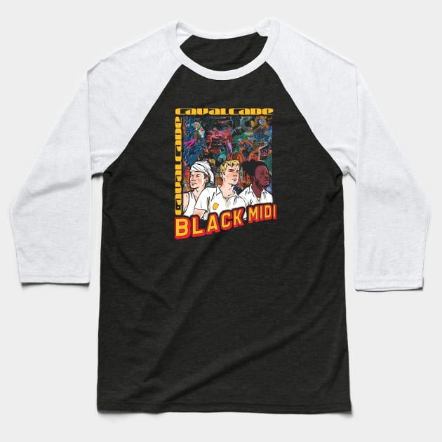 black midi 90s black Baseball T-Shirt by fancyjan